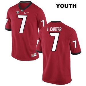 Youth Georgia Bulldogs NCAA #7 Lorenzo Carter Nike Stitched Red Authentic College Football Jersey JDC3554TR